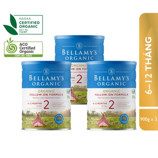 Combo 3 Lon Sữa Bột Bellamy’s Organic Số 2 900g