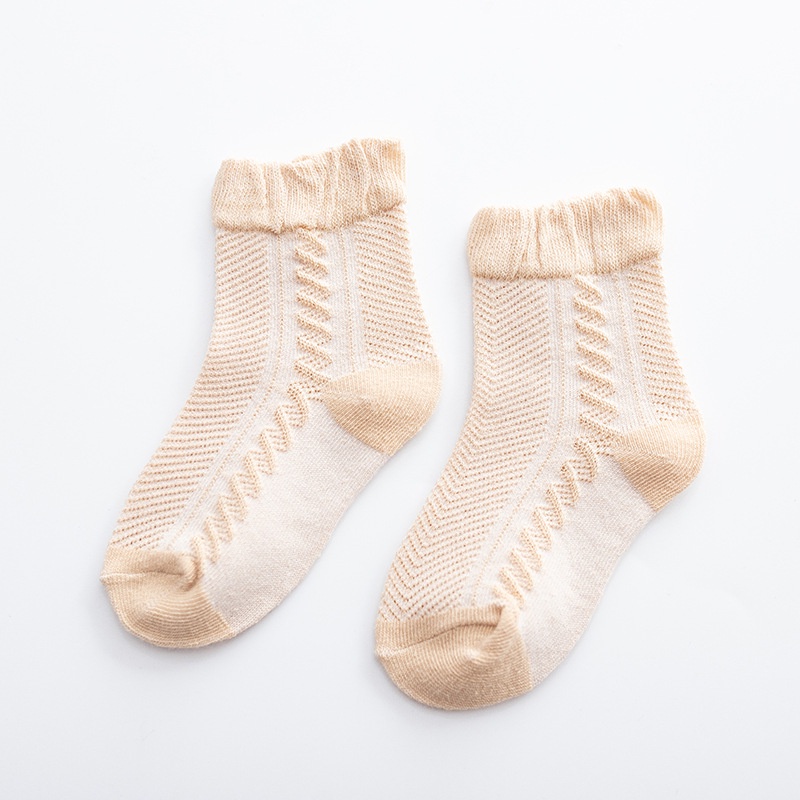 Set 4 Đôi Tất Cotton Không Xương Màu Trắng / Xanh Dương Cho Bé