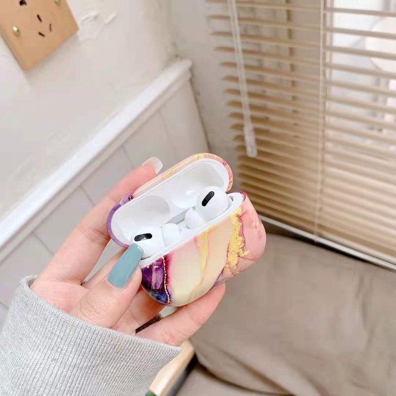 Vỏ Bảo Vệ Hộp Sạc Tai Nghe AirPods 3 Pro 2 3 Chống Sốc Họa Tiết Vân Đá Thời Trang