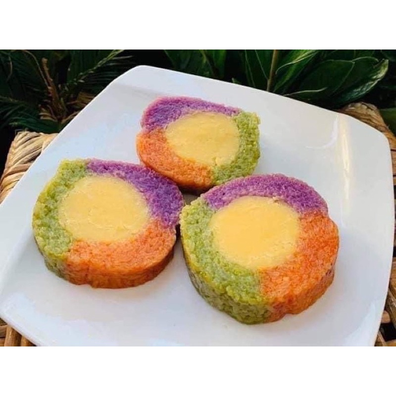BÁNH TÉT TRÀ CÔN CHAY (3màu, cuộn đậu, chuối, tro) 800gr-900gr/đòn