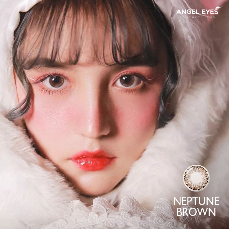 [GIÁ SỐC] Kính áp tròng màu nâu Angel Eyes - Neptune Brown - Đường kính 14.2 - Không độ - Chất liệu Silicone Hydrogel