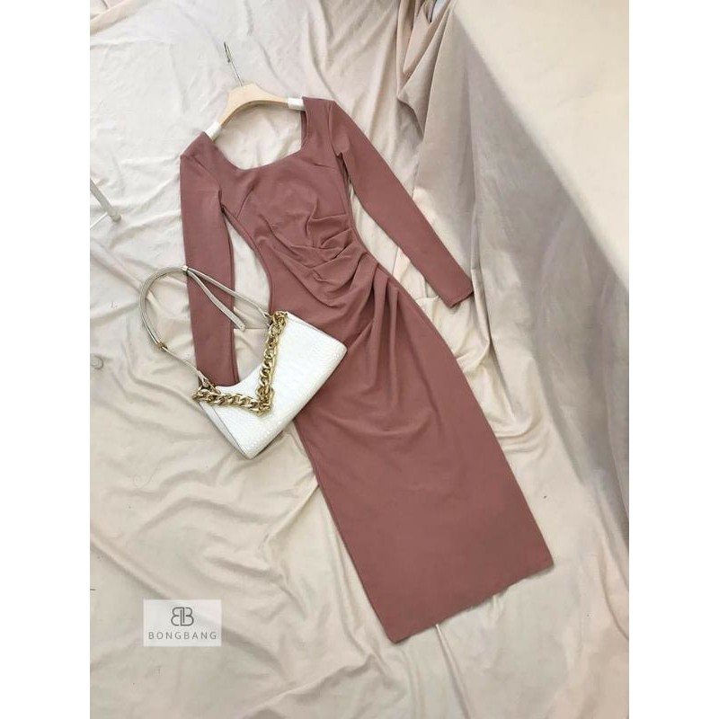 VÁY BODY ZIP NHÚN BỤNG CỔ VUÔNG ĐEN/BE/XANH | BigBuy360 - bigbuy360.vn