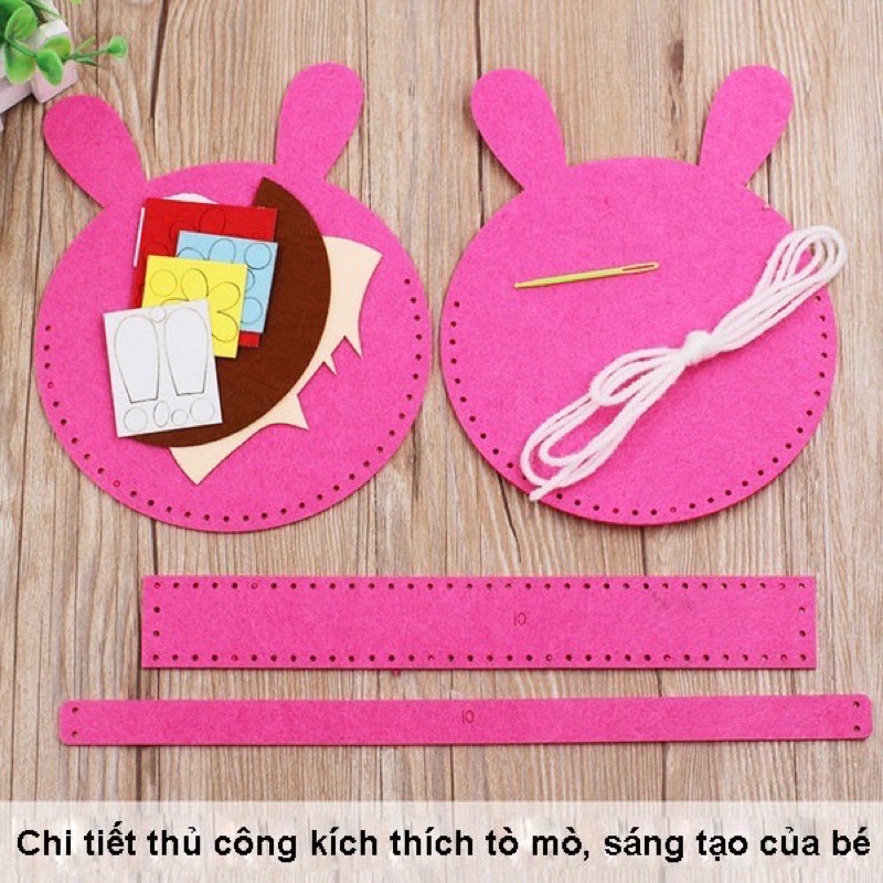 💥 TÚI SÁCH THỦ CÔNG TỰ LÀM HDY DIY CHẤT LIỆU VẢI DẠ KIM NHỰA  CHO BÉ TRAI VÀ BÉ GÁI MY MICKEY SHOP