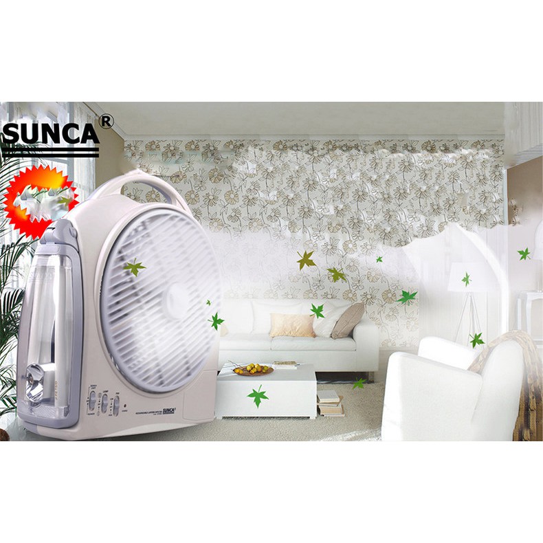 Quạt sạc tích điện đa năng có đèn SUNCA SF-299A