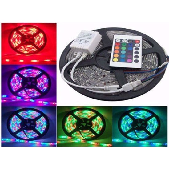 Bộ đèn LED dây dán 5m 5050RGB phủ keo silicon đổi 7 màu V-L-D-RGB (RGB)+Nguồn+Khiển