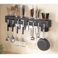 Gía treo đồ nhà bếp inox gắn tường - Kệ để đồ dùng nhà bếp dán tường cường lực