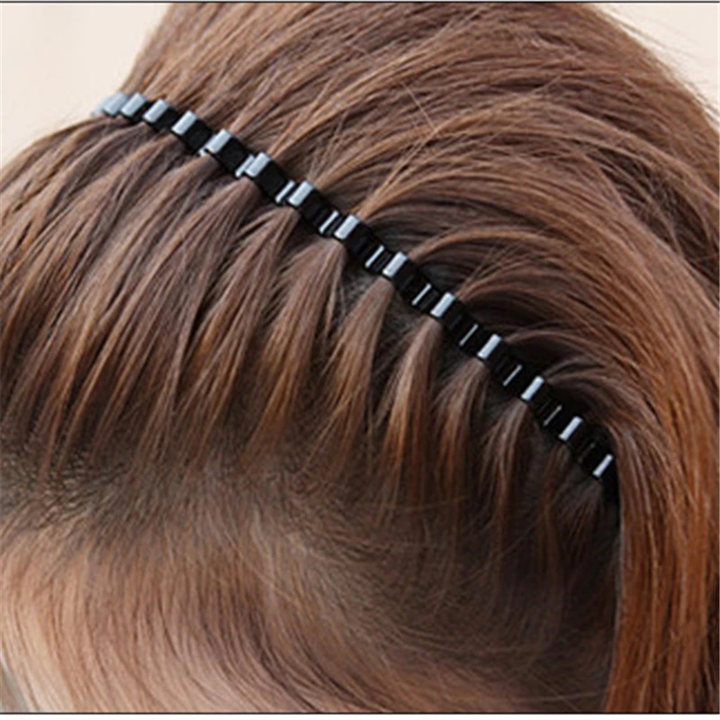 Băng đô màu đen kiểu gợn sóng sành điệu cho unisex