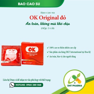 Bao cao su OK Original đỏ hộp 3 cái