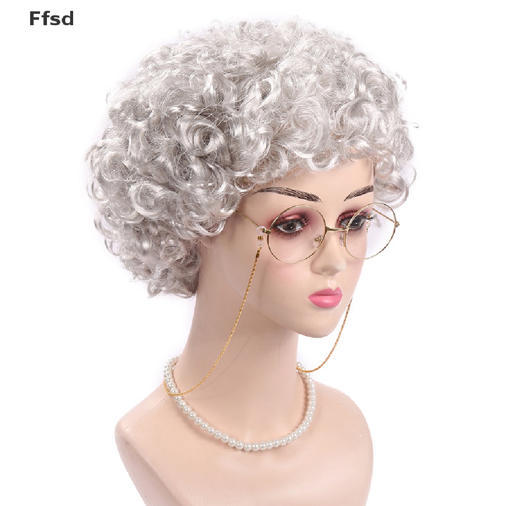 Bộ 9 Tóc Giả Xoăn Đính Ngọc Trai Hóa Trang Halloween Cho Nữ