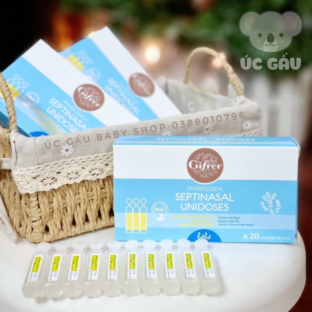 Nước muối Gifrer - Physiodose Pháp Hồng/ Xanh/ Vàng Cho Bé