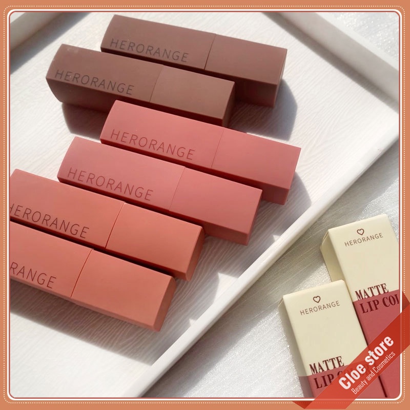 Son Herorange Matte lip color (MẪU MỚI) chất kem lì nhung mịn hàng nội địa trung