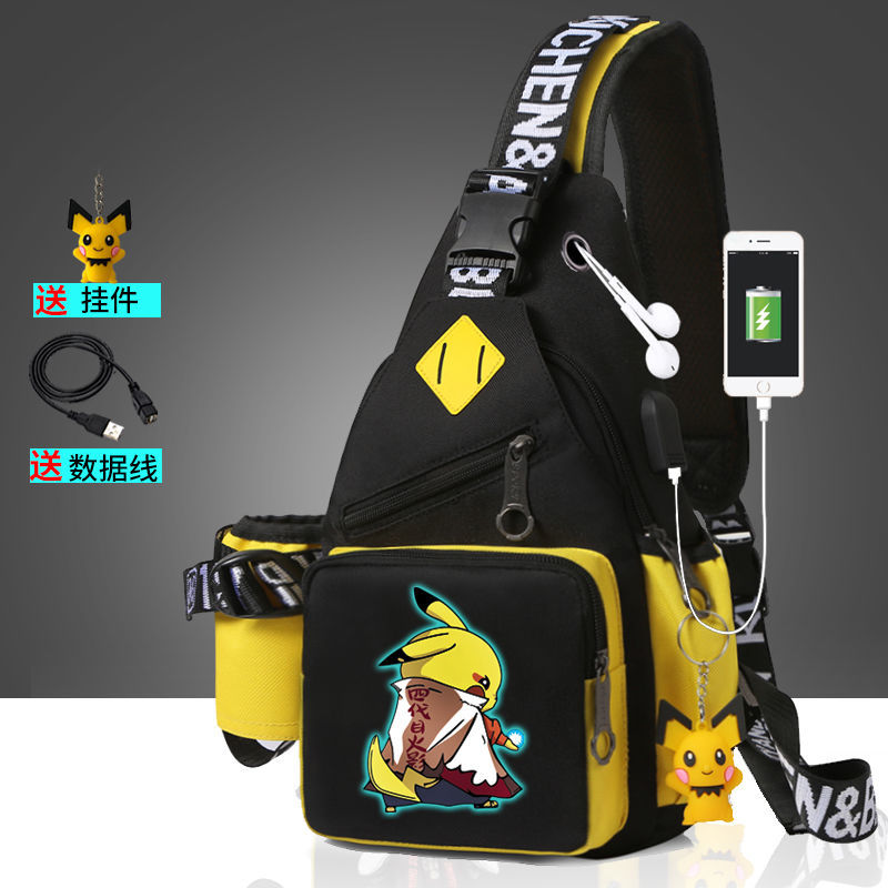 Túi Đeo Chéo Trước Ngực In Hình Pikachu Cá Tính Thời Trang Cho Nam