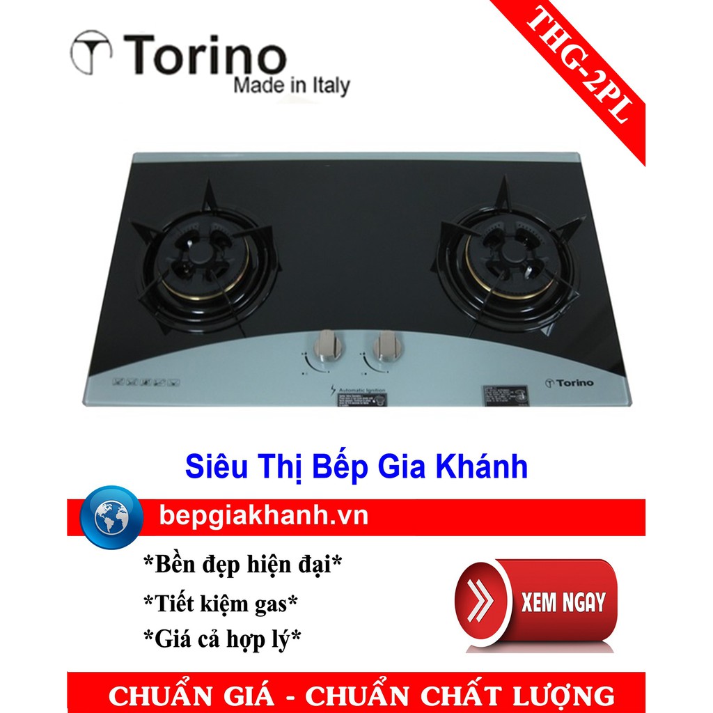 Bếp gas âm kính 2 vùng nấu màu xanh đen Torino THG-2PL