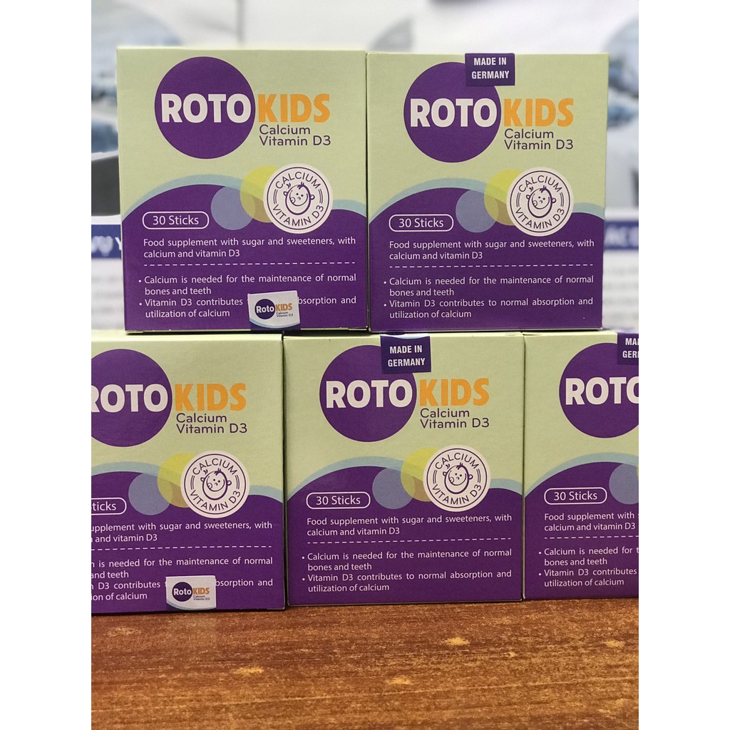 [ Kèm Quà Tặng] RotoKids Calcium 400mg + D3 Tăng cường hấp thu canxi tối đa ( hộp 30 gói ) | Thế Giới Skin Care