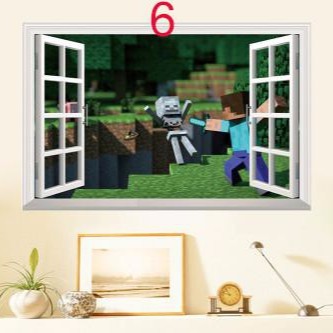 GIẤY DÁN TƯỜNG 3D Game Minecraft NHẬP KHẨU