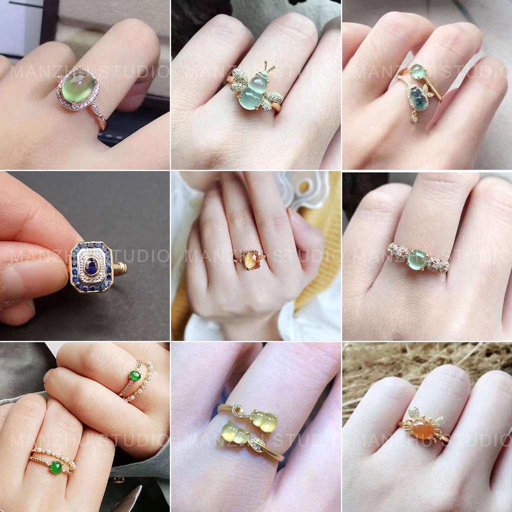 Nhẫn Bạc 925 Đính Đá Pha Lê Nhiều Màu Thời Trang Sang Trọng