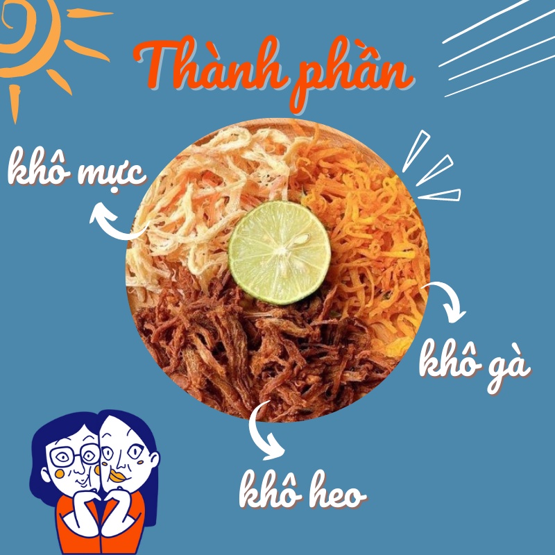 Ăn vặt khô bò, khô gà, mực mix 3 loại GEMINI AV02 | BigBuy360 - bigbuy360.vn
