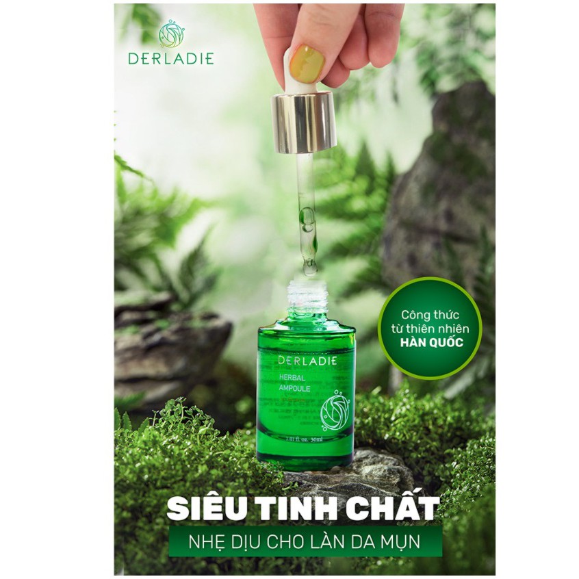 [Mua 1 tặng 1] Siêu Tinh Chất Tràm Trà Giảm Mụn Sau 14 Ngày Derladie Herbal Ampoule For Blemish 30ml
