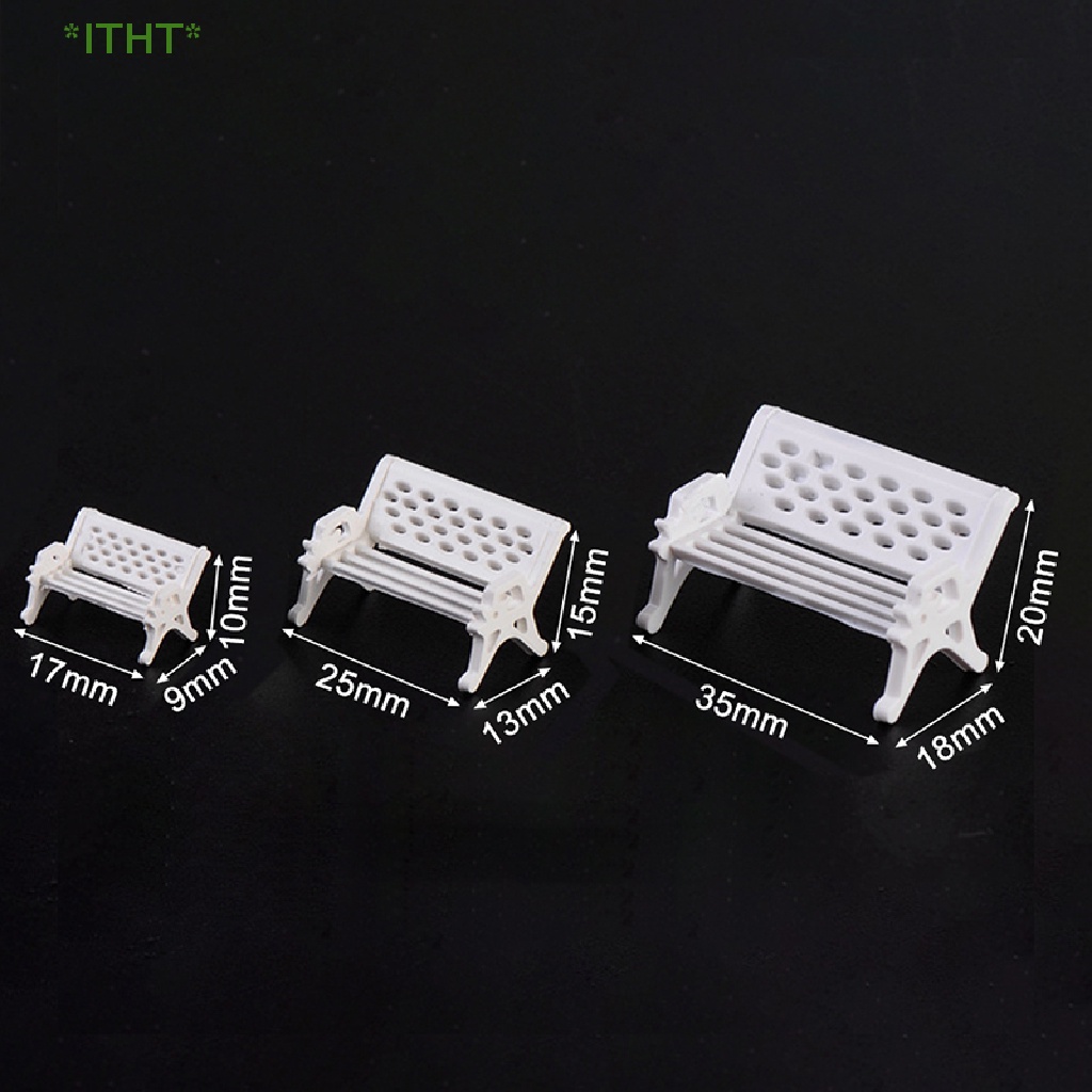 Bộ 3 Mô Hình Ghế Công Viên Mini Trang Trí Tiểu Cảnh Mới