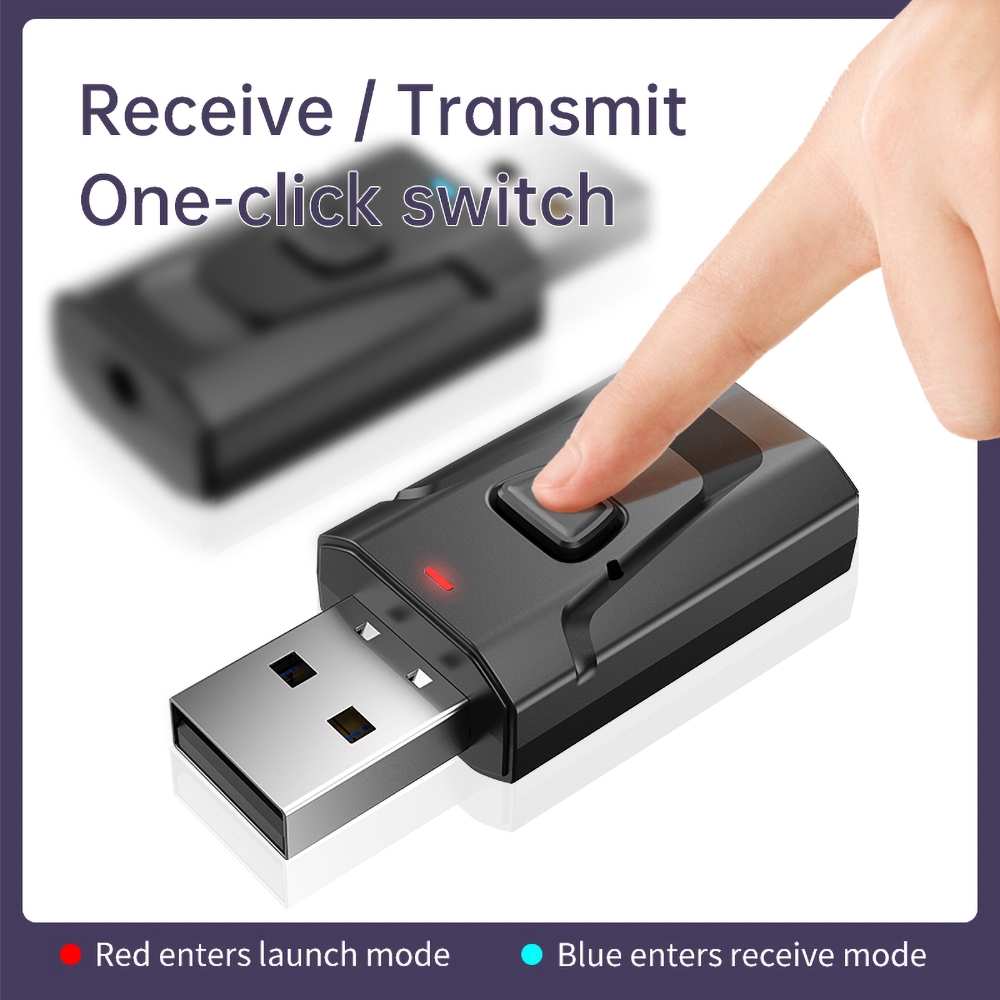 Usb Bluetooth 5.0 Truyền Tín Hiệu Âm Thanh 3.5mm 4 Trong 1 Dành Cho Xe Hơi