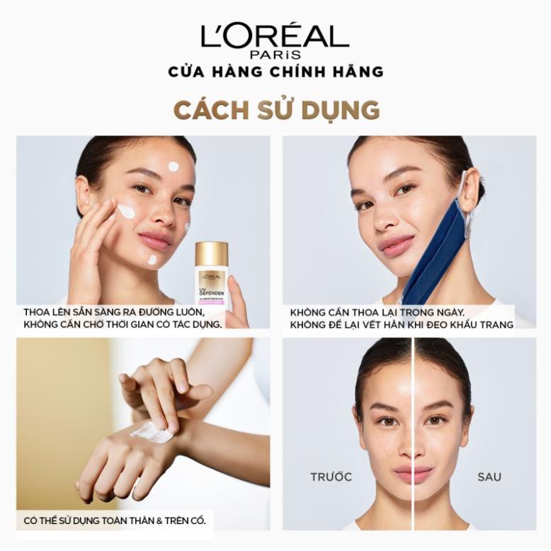 Kem chống nắng Mịn Nhẹ Bảo vệ da L’Oreal Paris UV Defender 15ml​