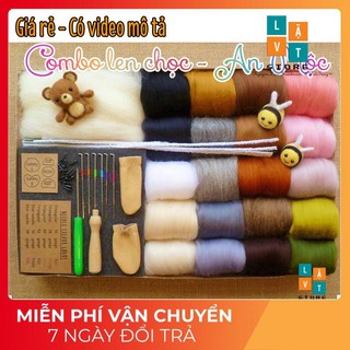 [21 Màu Len] Combo Len Chọc An Mộc - Combo Needle Felting