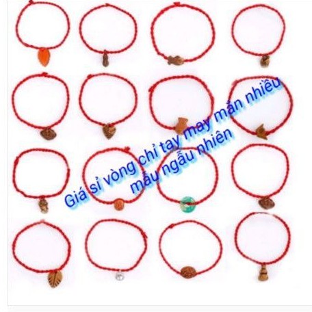 combo 100 đến 500 dây vòng chỉ đỏ đeo tay may mắn nhiều mẫu .