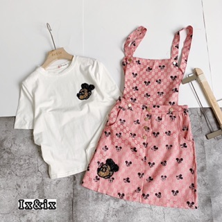 Set mickey yếm hồng