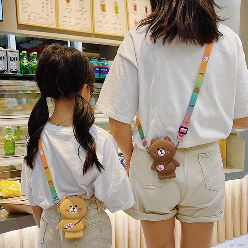 Túi đeo chéo bằng silicon kiểu hoạt hình dễ thương cho mẹ và bé