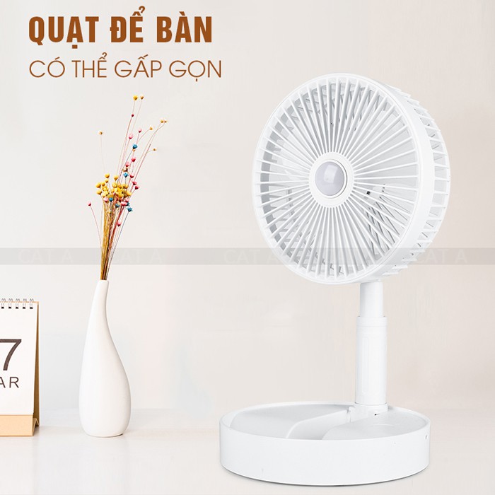 💖Quạt mini sạc USB để bàn tiện lợi - Kích thước nhỏ gọn, có đèn 2IN1 - Thiết kế gập gọn đa năng, 3 mức độ gió- JH2058 !