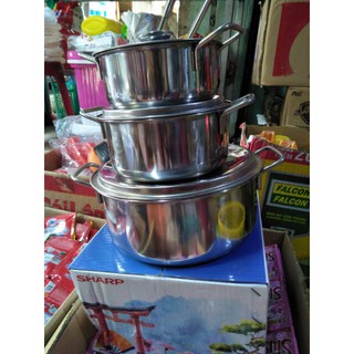 Bộ 3 Nồi Inox Cao Cấp Quà Tặng Của Sharp. - Shopben