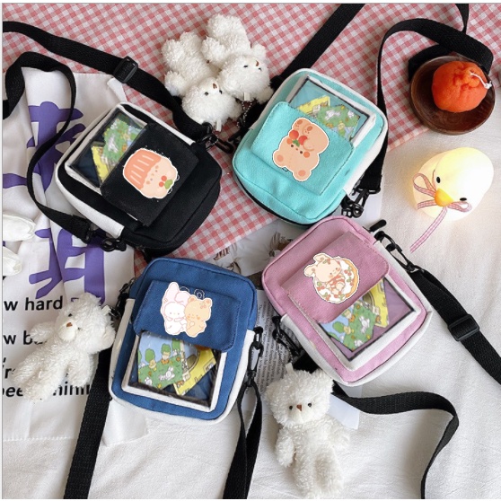 túi trong suốt mèo kitty gấu thỏ cherry berry TCVII40 ita bag bao đeo chéo cute dễ thương hot trend hoạt hình