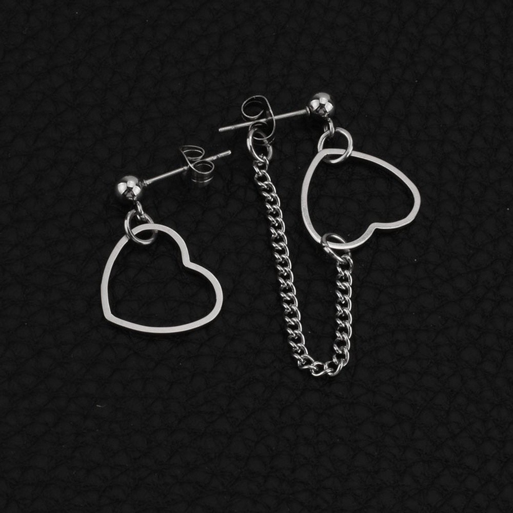 Khuyên Tai Thép Không Gỉ Hình Trái Tim Nhiều Màu Sắc Phong Cách Hàn Quốc Thời Trang Cho Nữ