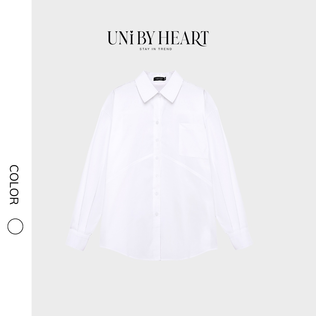 Áo sơ mi oversize trắng Joly Shirt SMI003 dáng rộng trendy, thoải mái dễ phối đồ - Uni By Heart