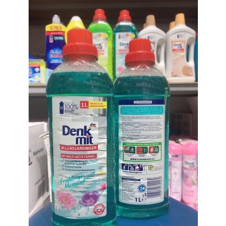 Nước lau sàn Denkmit 1 Lít chuẩn Đức, dung dịch tẩy rửa giúp sàn nhà luôn sáng bóng tự nhiên