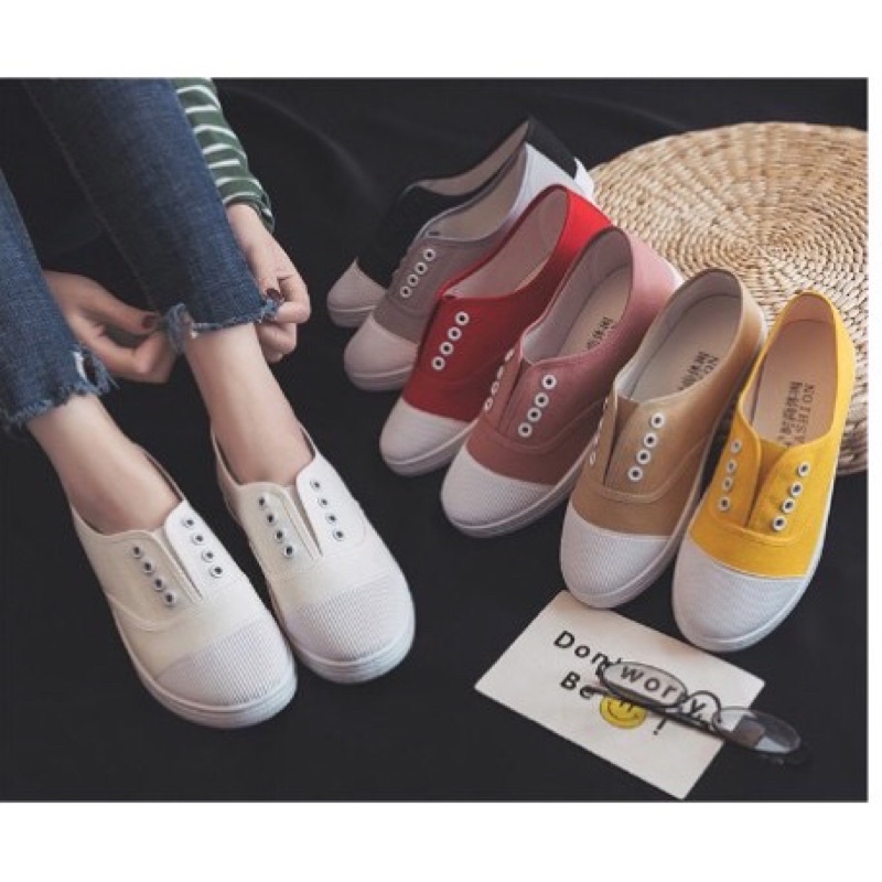 Giày thể thao lười không dây nhiều màu Ulzzang - có ảnh thật(Order)