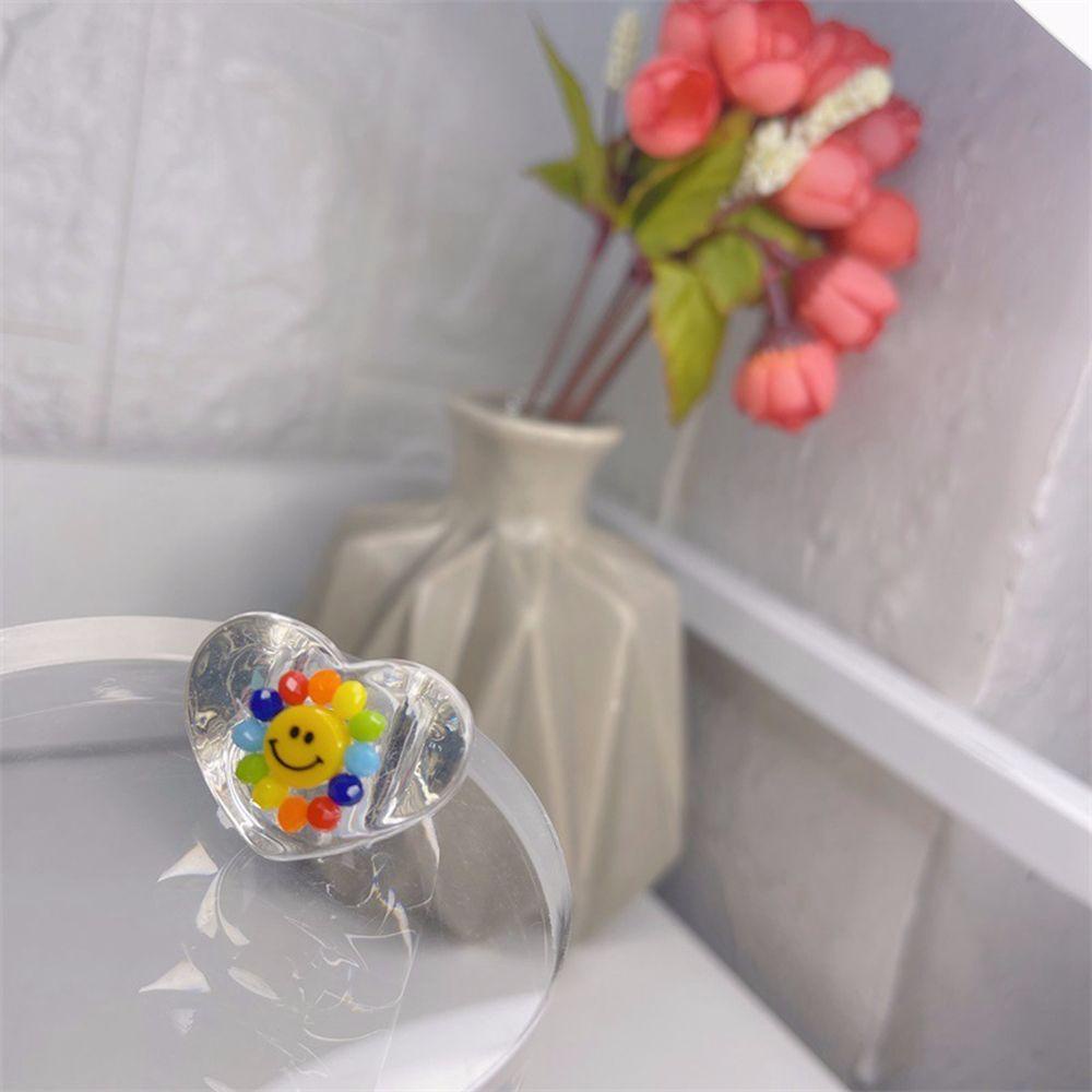 MOCHO Nhẫn Nhựa Hình Trái Tim / Hoa / Vuông / Mắt Quỷ Ngọt Ngào Cá