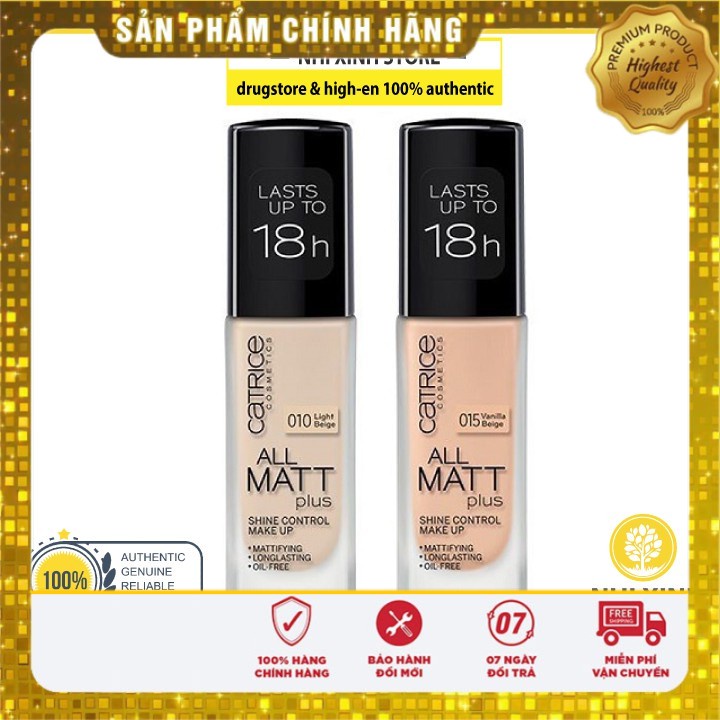 [Chính hãng] KEM NỀN CATRICE ALL MATT PLUS