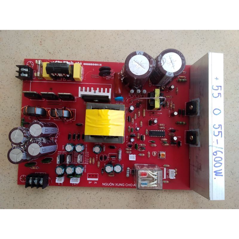 4 Pcb nguồn xung 1500w, có rơle bảo vệ loa, tặng kèm 8 sò và 16 diode công suất xung.