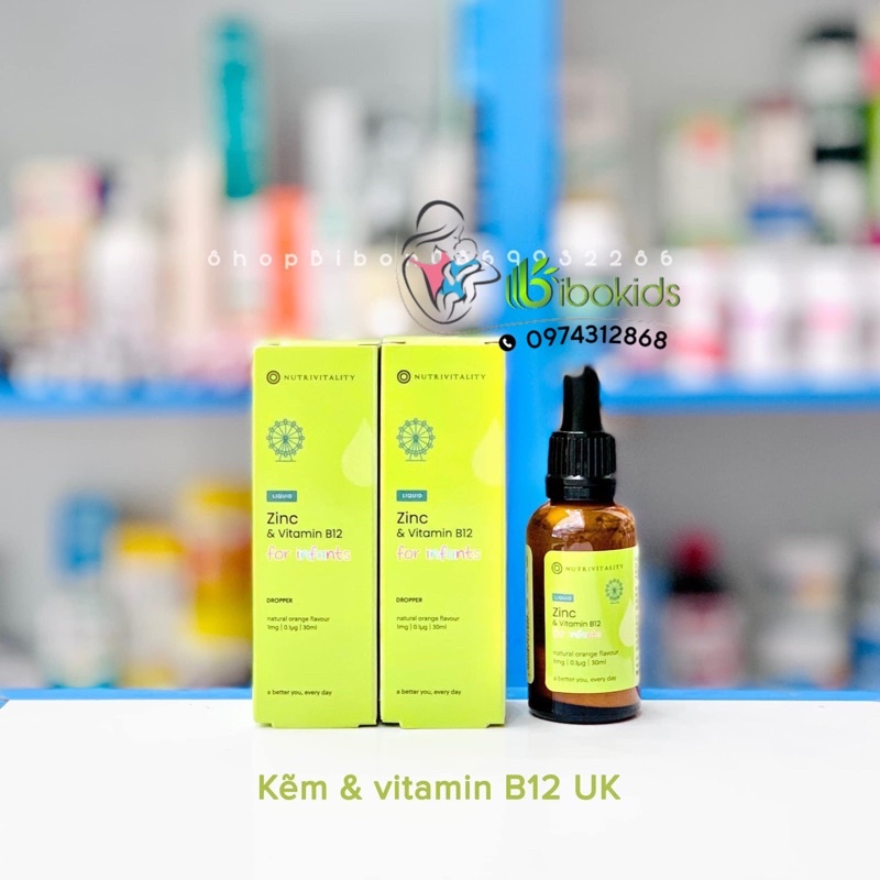 Kẽm giọt + vitamin B12 cho bé từ sơ sinh của Anh