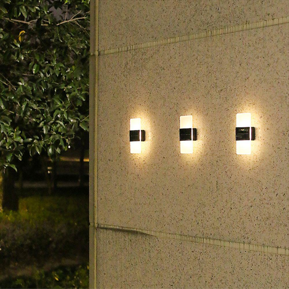 GOGOUP Set 2 Đèn Gắn Tường Trang Trí Sân Vườn Sử Dụng Năng Lượng Mặt Trời