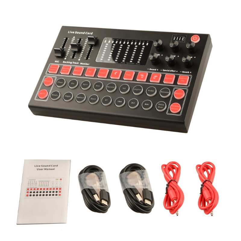 QUU M9 Sound Card Microphone Sound Mixer Sound Card Audio Mixing Console Amplifier For Phone PC