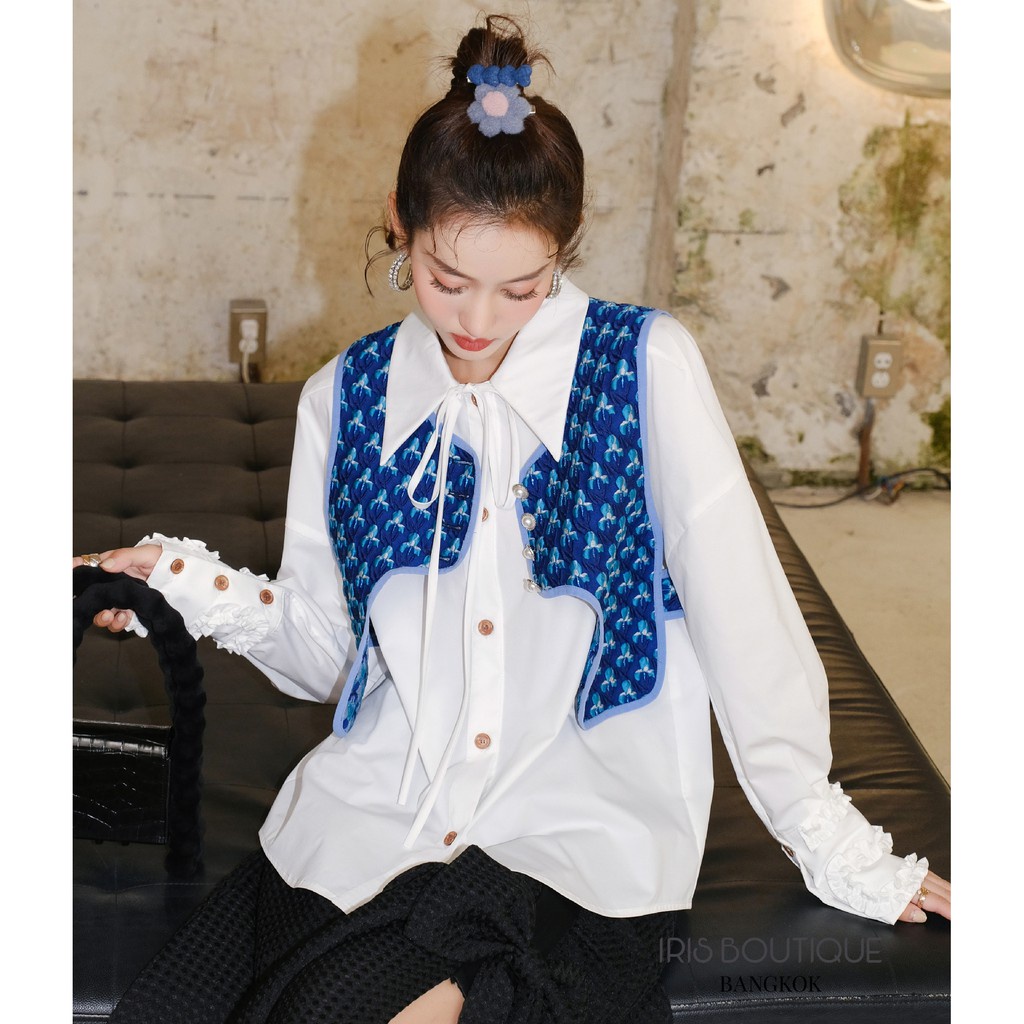 Iris Boutique IV008 21/Falls Blue merry vest Áo vest xanh lam | BigBuy360 - bigbuy360.vn