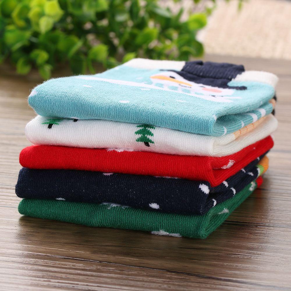 Vớ Cotton Mềm Nhiều Màu Họa Tiết Giáng Sinh Unisex