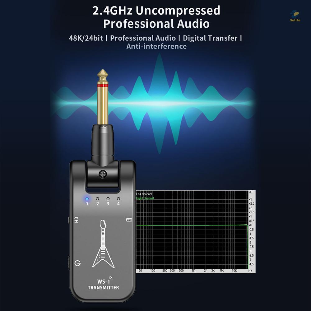 Hệ Thống Truyền Phát Âm Thanh Không Dây WS-1 2.4GHz 4 Kênh 30m 282O Cho Đàn Guitar Điện