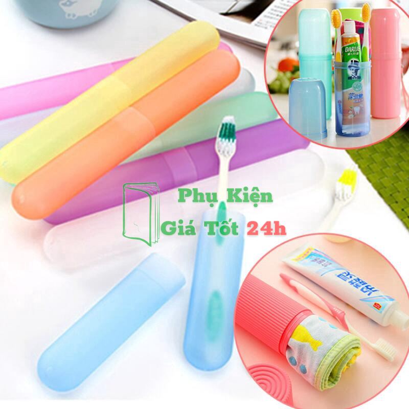 Hộp/ Ống đựng bàn chải đánh răng có nắp tiện lợi đi du lịch