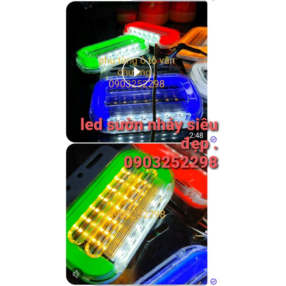đèn led sườn, đèn hông xe tải nháy đuổi loại 1 điện12v - 24v