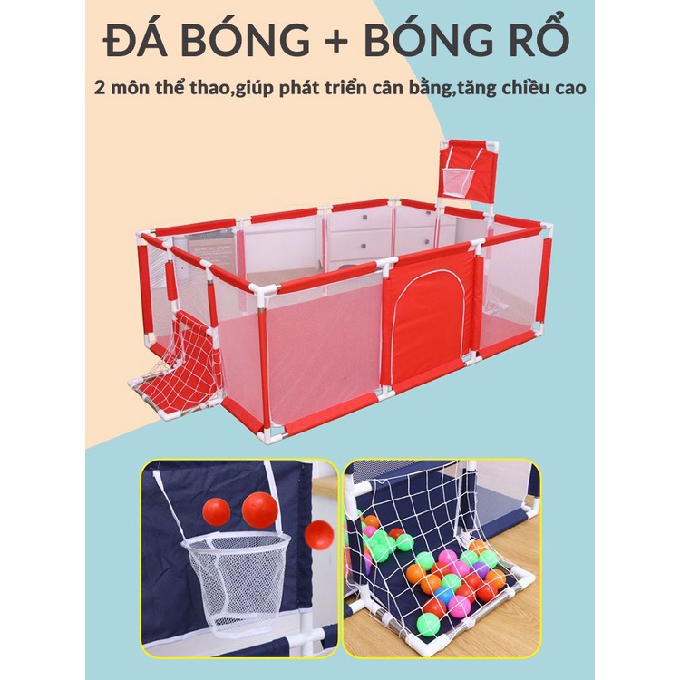 Quây bóng lều chơi bóng cho bé, Nhà bóng cho bé khung inox chữ nhật