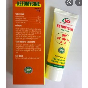 Kem bôi Ketomycine nấm cho chó mèo, thuốc chữa nấm