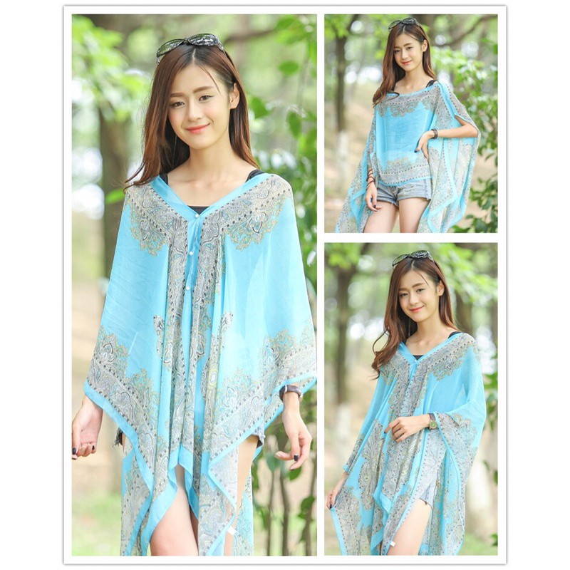 Khăn Choàng Voan Đi Biển Chống Nắng Mùa Hè Phong Cách Hàn Quốc